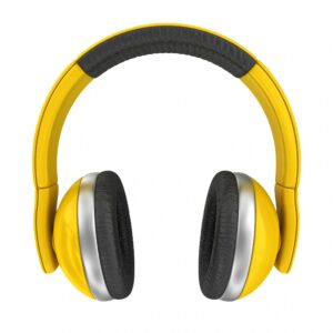 yellow headphones